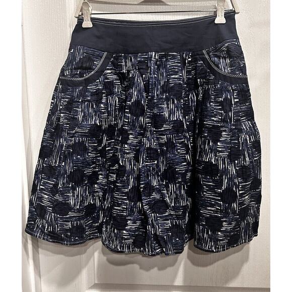Lilly Pulitzer Dresses & Skirts - Lilly Pulitzer Sz Large Blue White Nautical Print Academia Cotton Skirt Pockets
